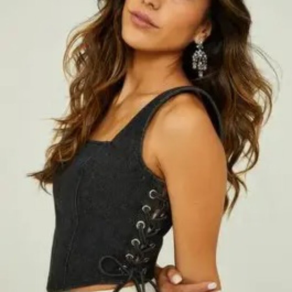 Altar'd State Black Denim Corset